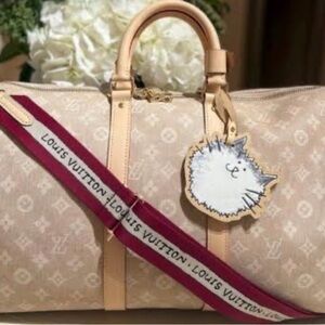 Cat LV Monogram Travel Duffle with Shoulder Strap